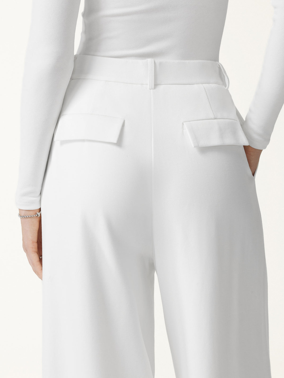 OGLmove Women's Not-See-Thru High-Rise Wide-Leg Pants