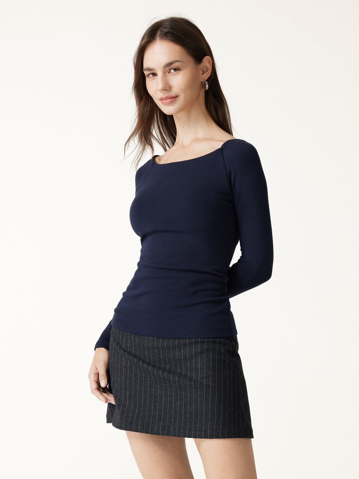 OGLmove Women's Eco-Mousse Slash Neck Raglan Sleeve Bra Top