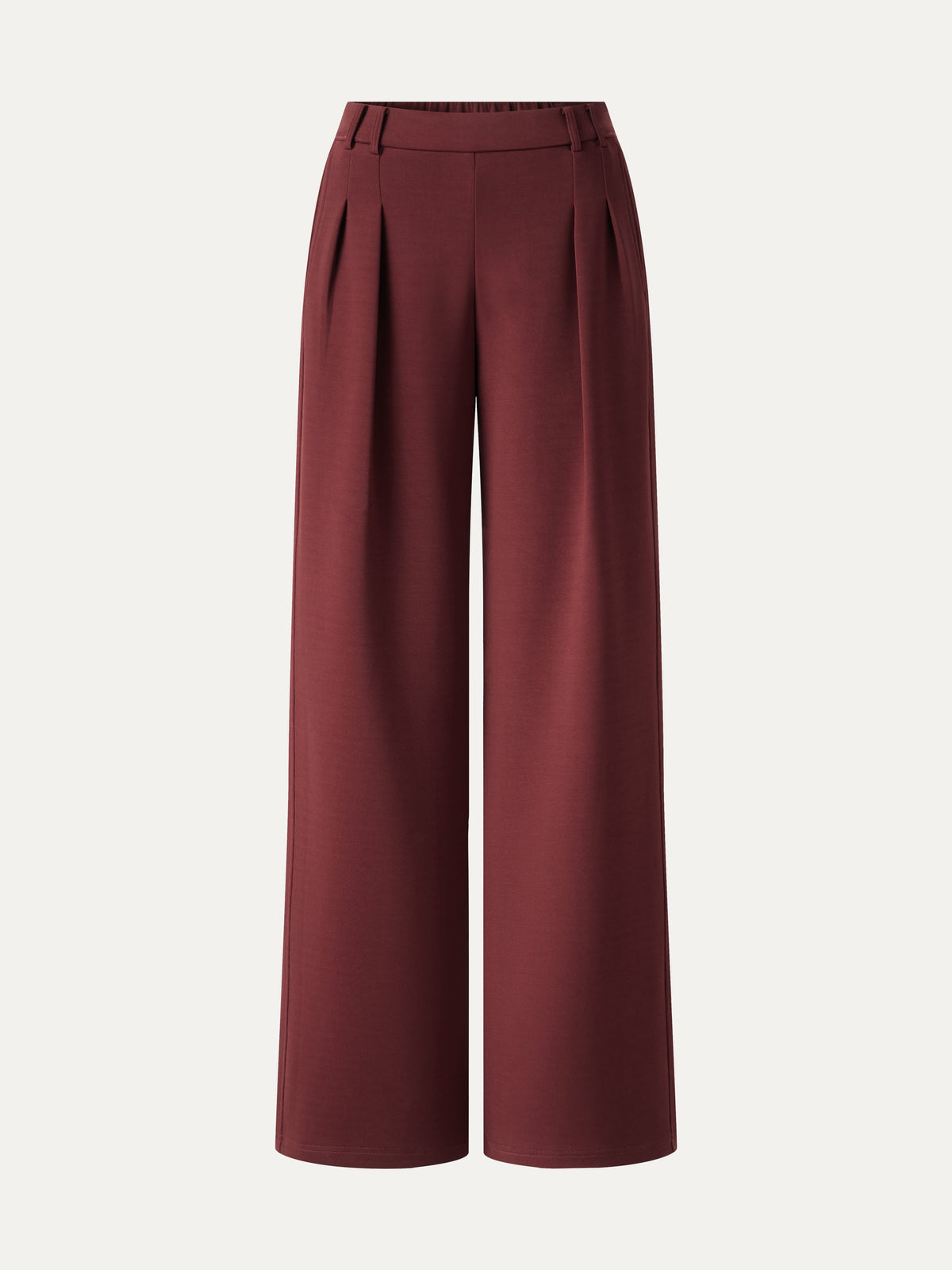 OGLmove Women's Lyocell Spacer Knit High-Rise Wide-Leg Tuck Pants