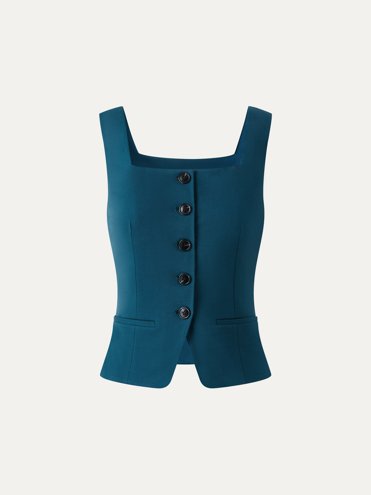 OGLmove Women's Stretch Ponte Square Neck Cropped Waistcoat