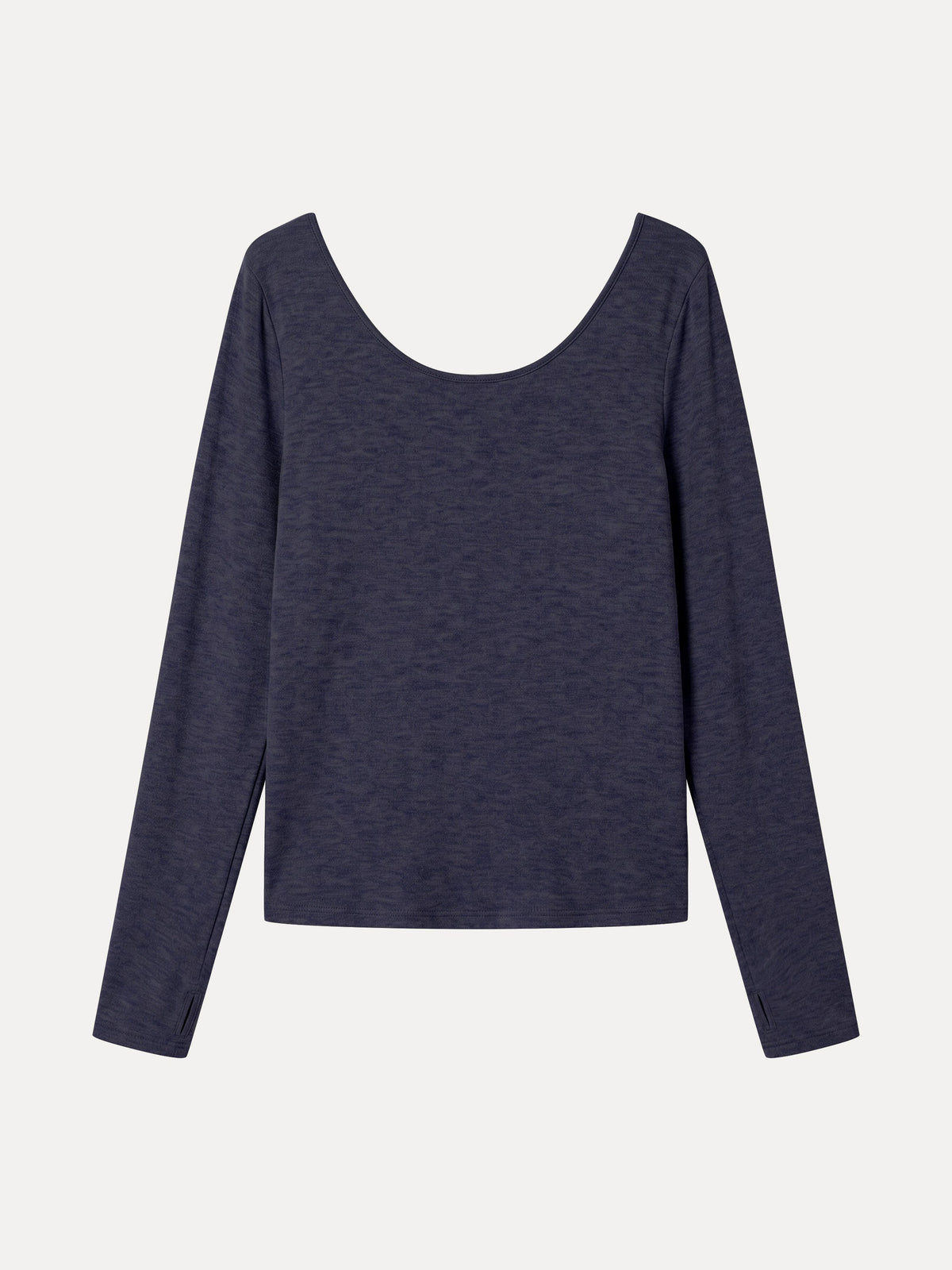 OGLmove Women's Lyocell-Wool Scoop Neck Thumbhole Long Sleeve Top