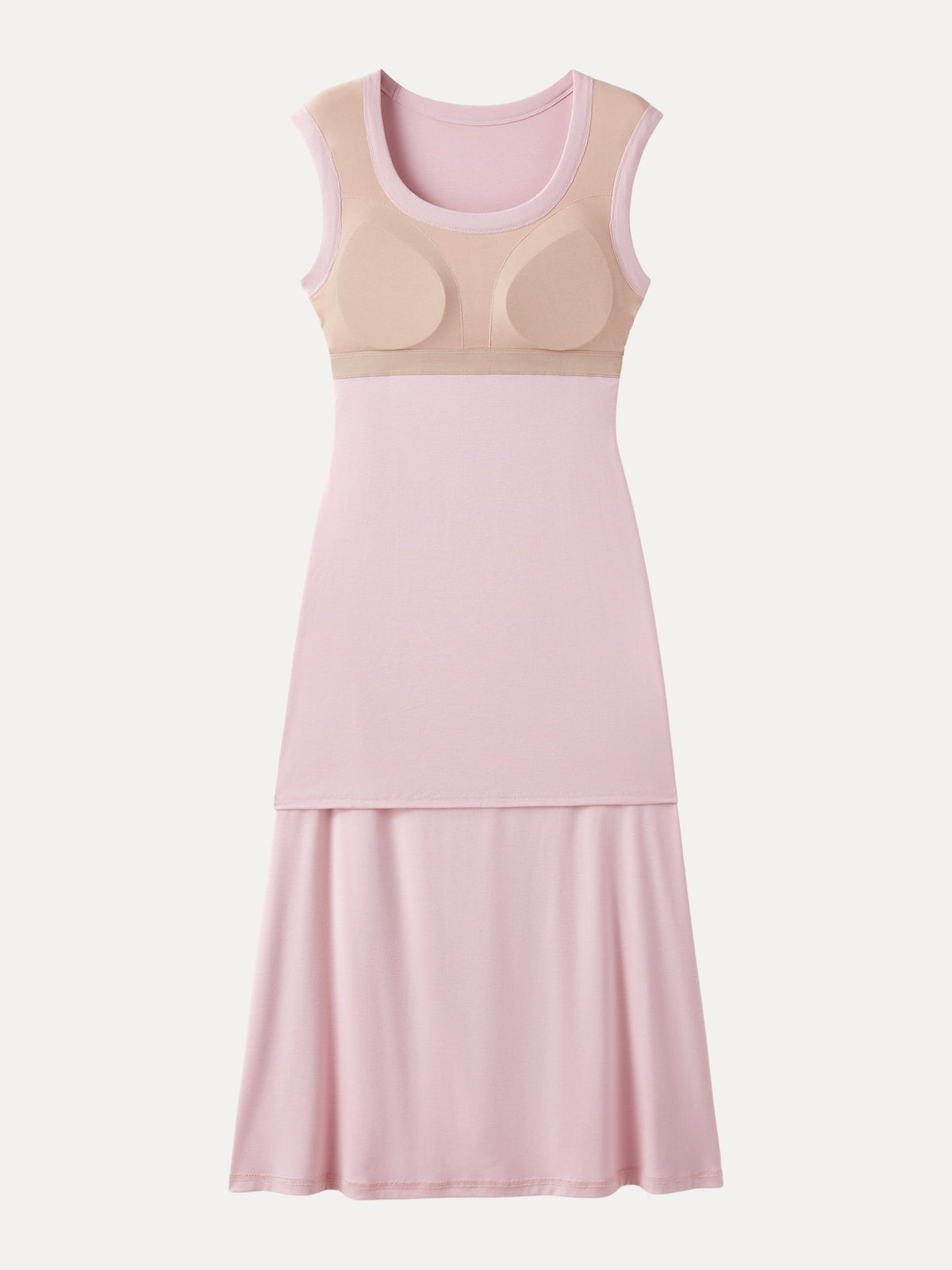 OGLmove Women's Scoop Neck Side Ruched Bra Midi Dress
