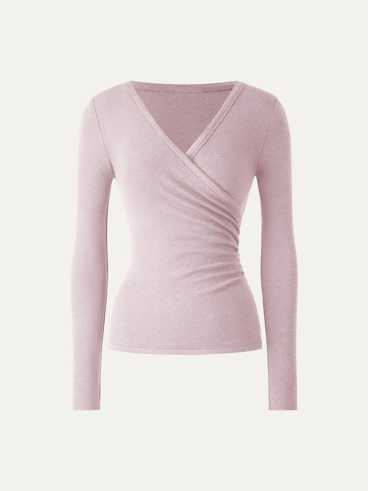 OGLmove Women's Eco-MiYaMoon® Surplice Ruched Long Sleeve Top