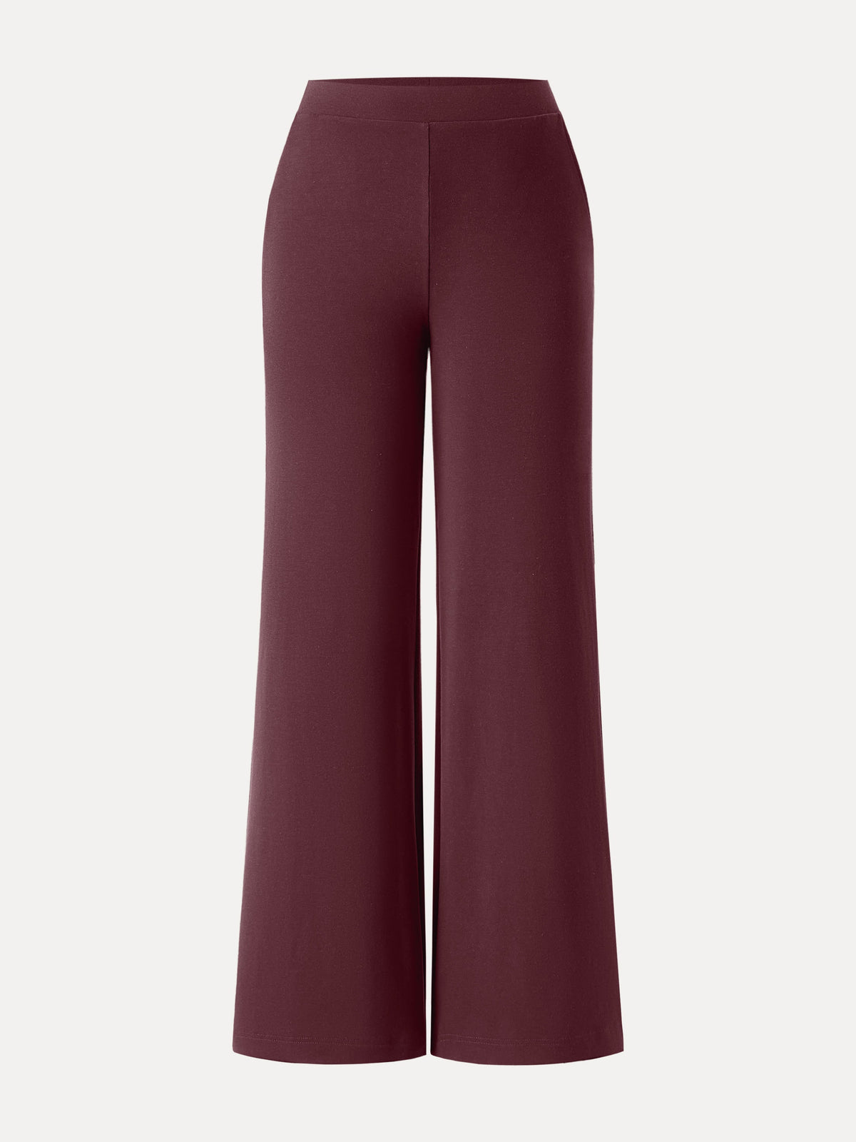 OGLmove Women's Lyocell Wool Mid-Rise Wide-Leg Pull-On Pants with Pockets