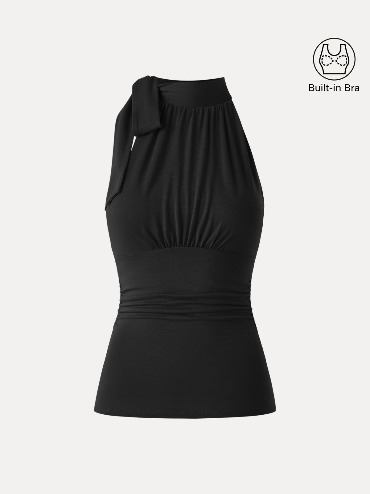 OGLmove Women's Side Ruched High Tie Neck Bra Tank