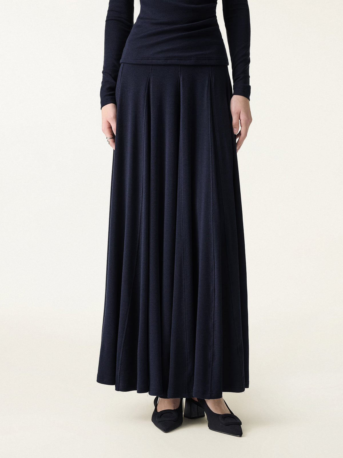 OGLmove Women's Eco-MiYaMoon® Godet Hem Pull-on Maxi Skirt