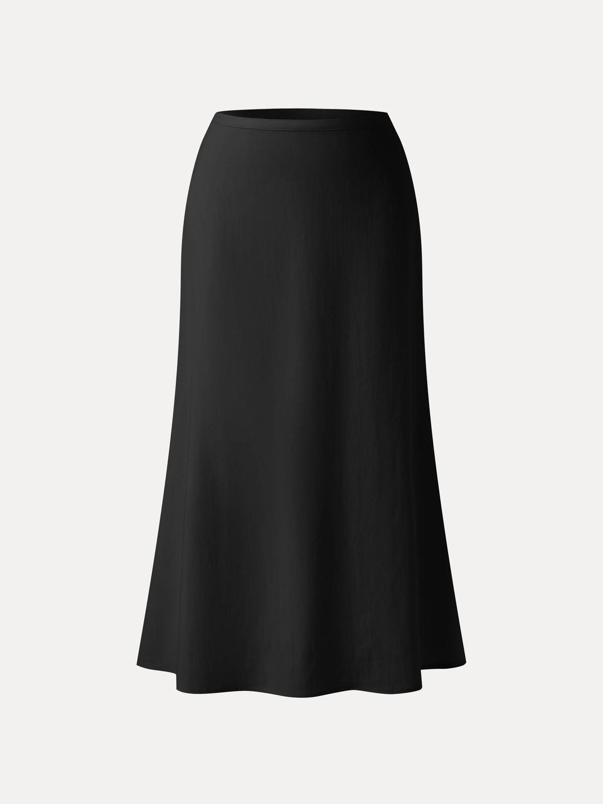 OGLmove Women's Lyocell-Linen Blend Maxi Flared Pull-On Skirt