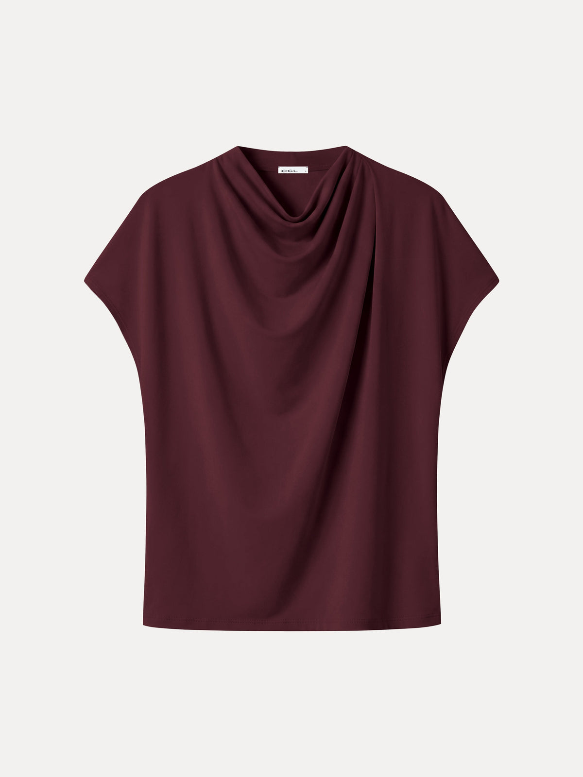 OGLmove Women's Eco-Mousse Draped Mock Neck Top Viscose/Cotton