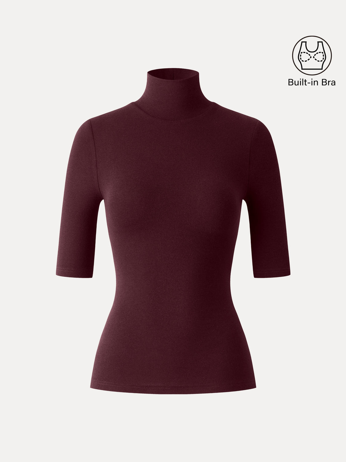 OGLmove Women's Eco-Mousse® Turtleneck Elbow Sleeve Bra Top