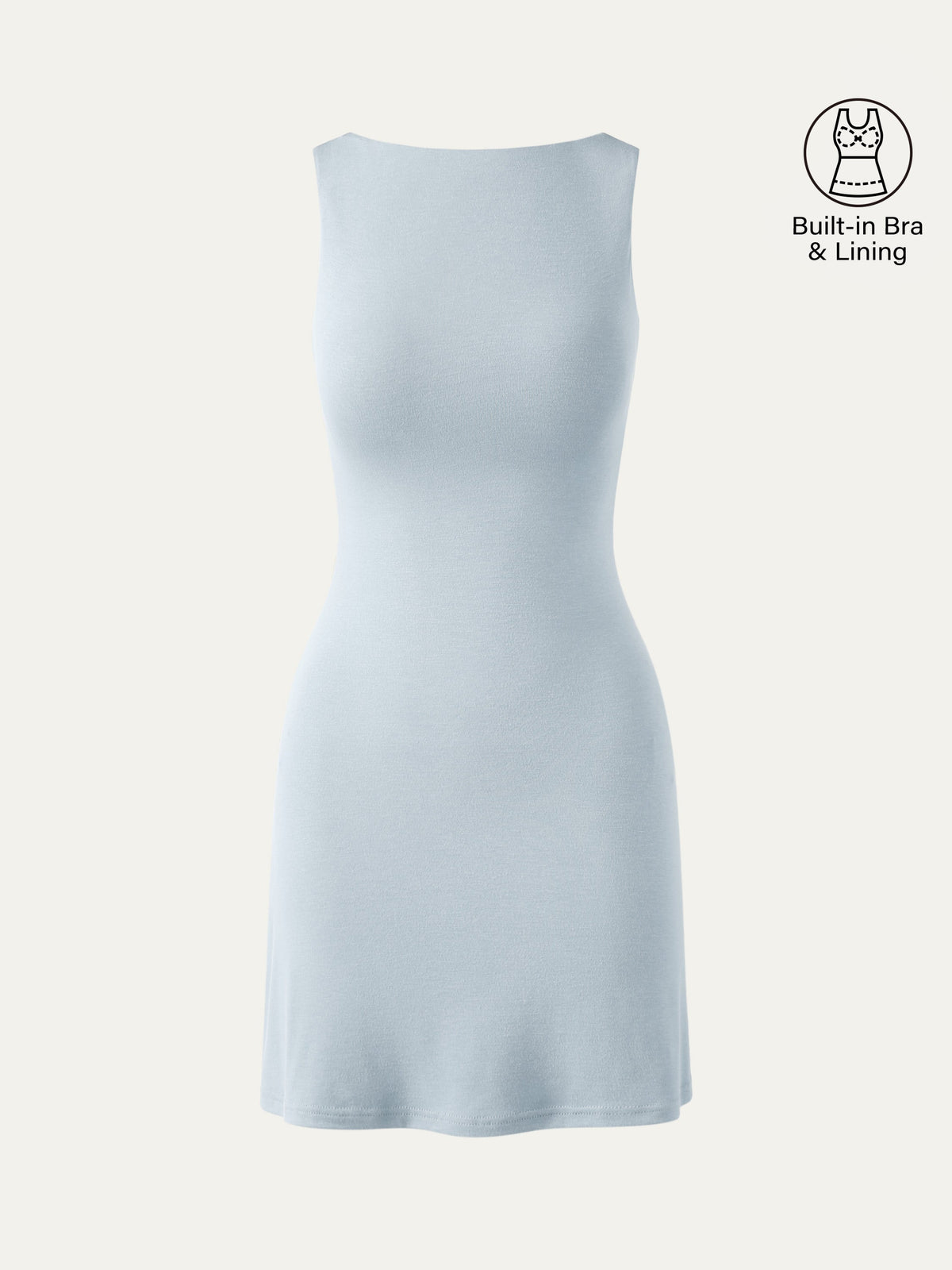 OGLmove Women's Cooling Open Back Bandless Bra Mini Dress