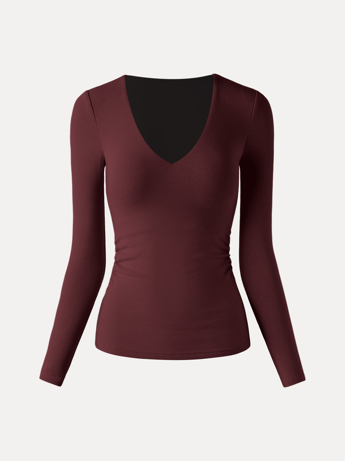OGLmove Women's Eco-Mousse® V-Neck Long Sleeve Side-Tuck Bra Top