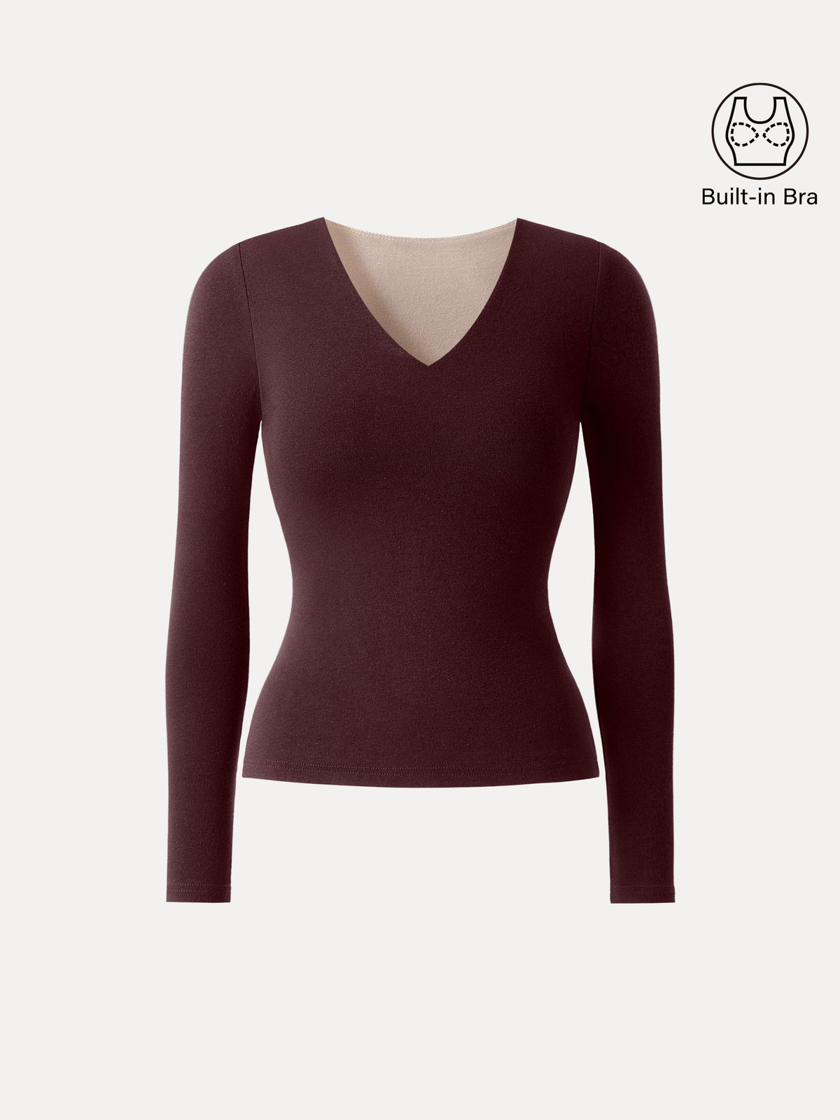 OGLmove Women's Eco-Mousse® V-Neck Long Sleeve Bra Top