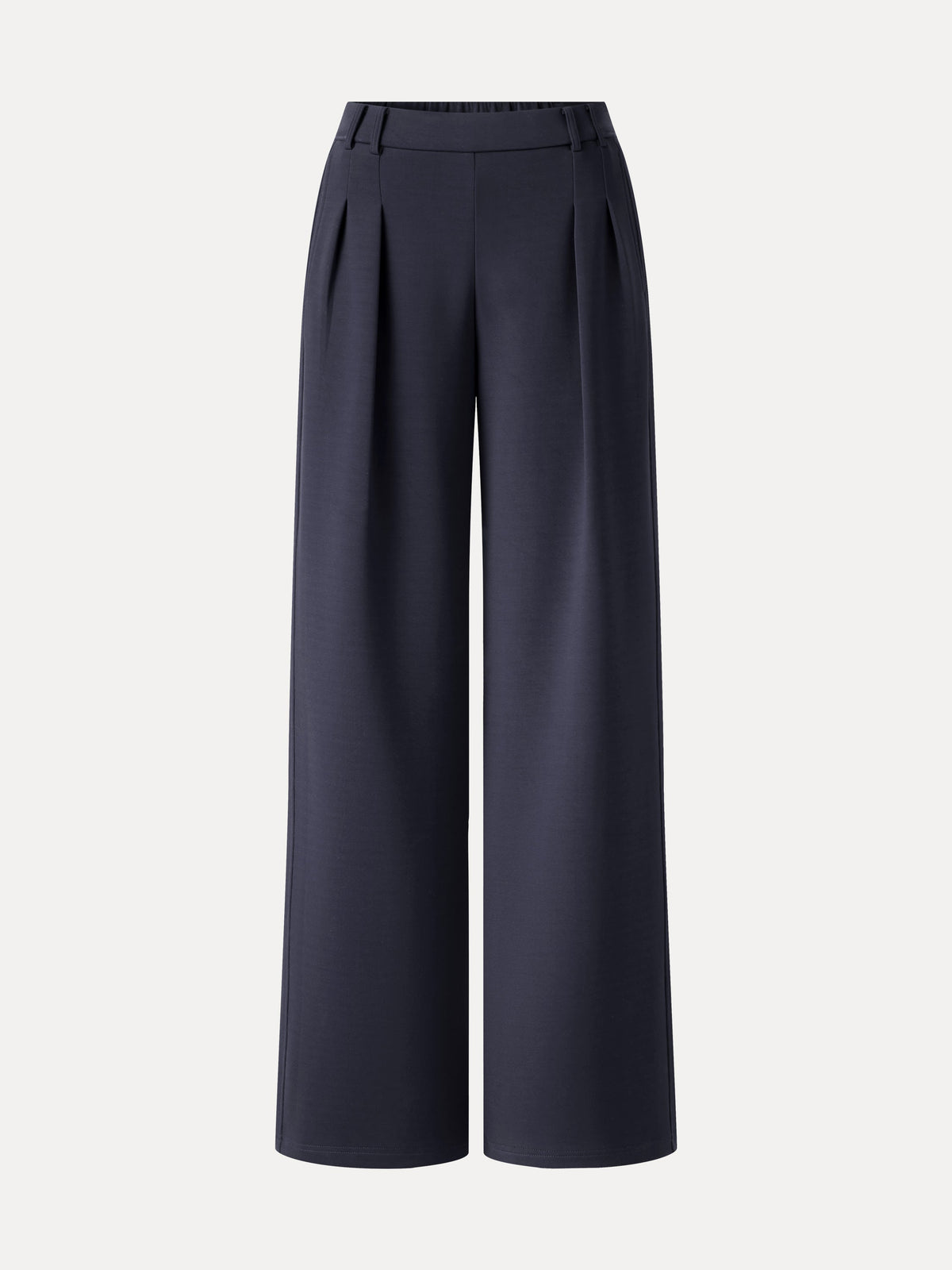 OGLmove Women's Lyocell Spacer Knit High-Rise Wide-Leg Tuck Pants with Pockets