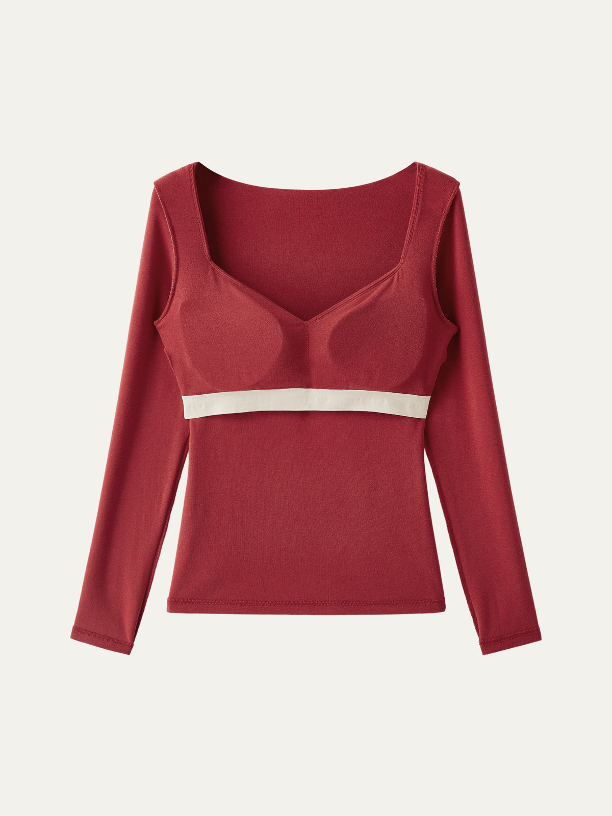 OGLmove Women's Diamond Neck Long Sleeve Bra Top