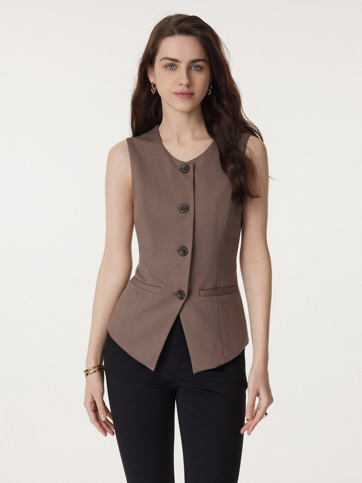 OGLmove Women's Waistcoat & Wide Leg Pant Set