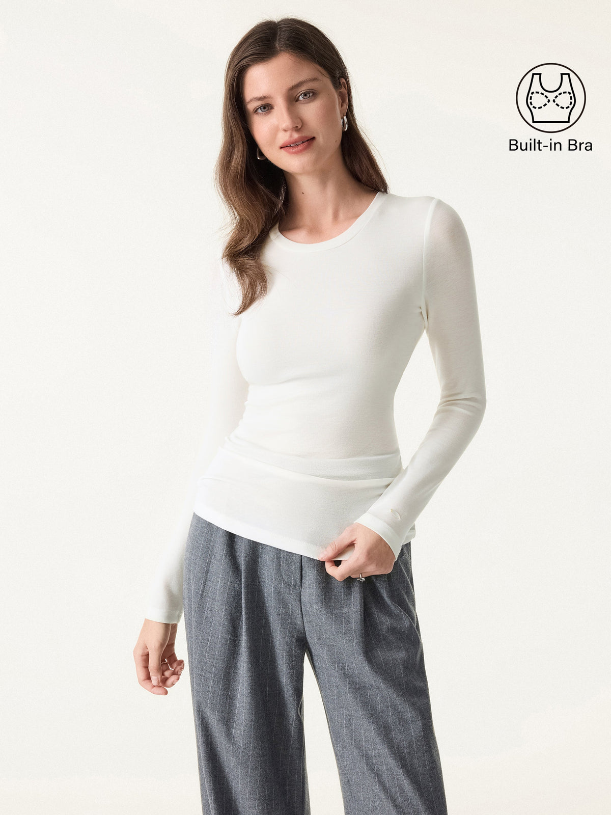 OGLmove Women's Eco-Mousse® Crewneck Long Sleeve Bra Top