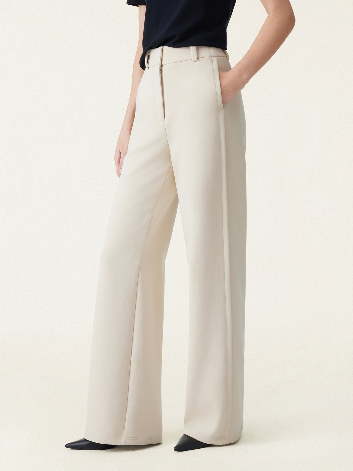 OGLmove Women's Stretchy Mid-Rise Wide-Leg Trouser