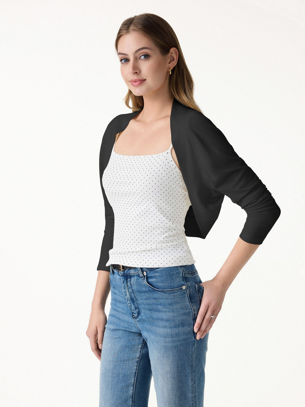 OGLmove Women's Bamboo Blend Cropped Shrug Cardigan