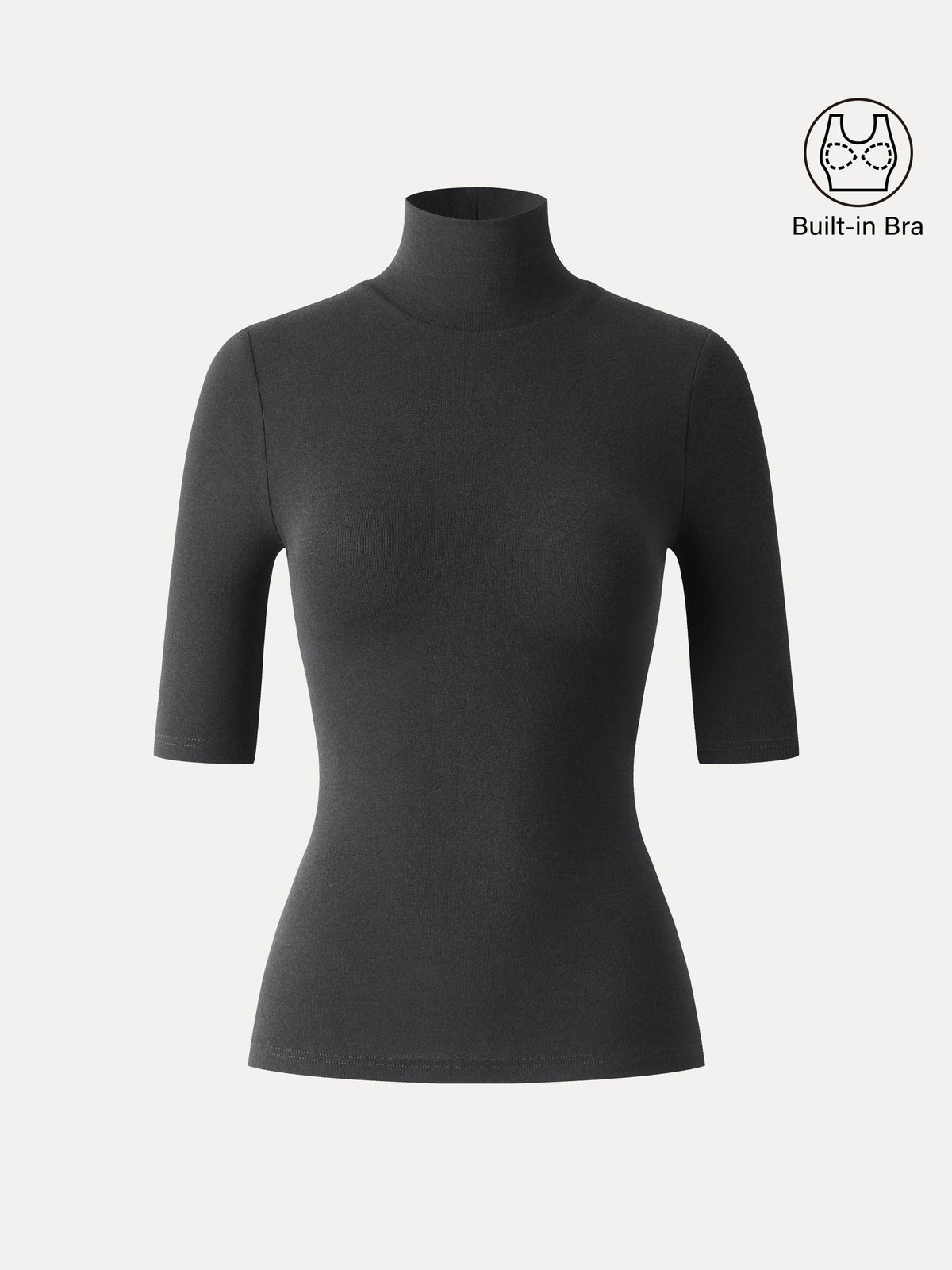 OGLmove Women's Eco-Mousse® Turtleneck Elbow Sleeve Bra Top