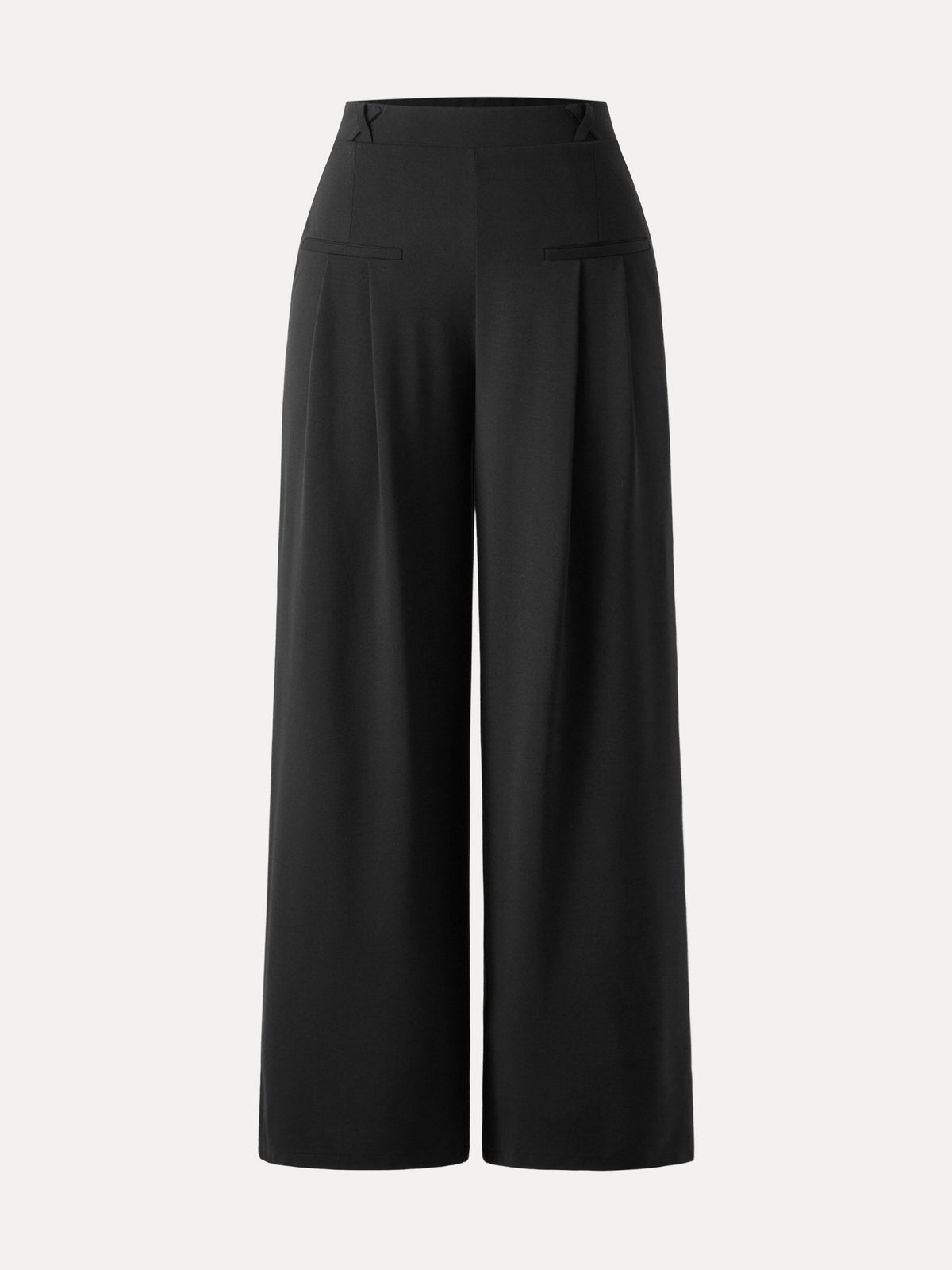 OGLmove Women's Drapey Bamboo Ponte Mid Rise Wide Leg Trouser with Pockets