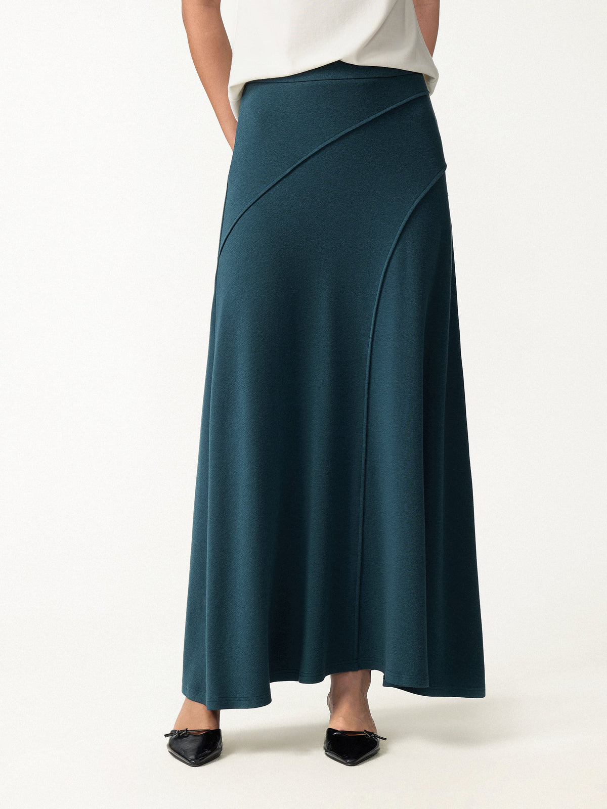 OGLmove Women's Surplice Long Sleeve Top and A-Line Skirt Set