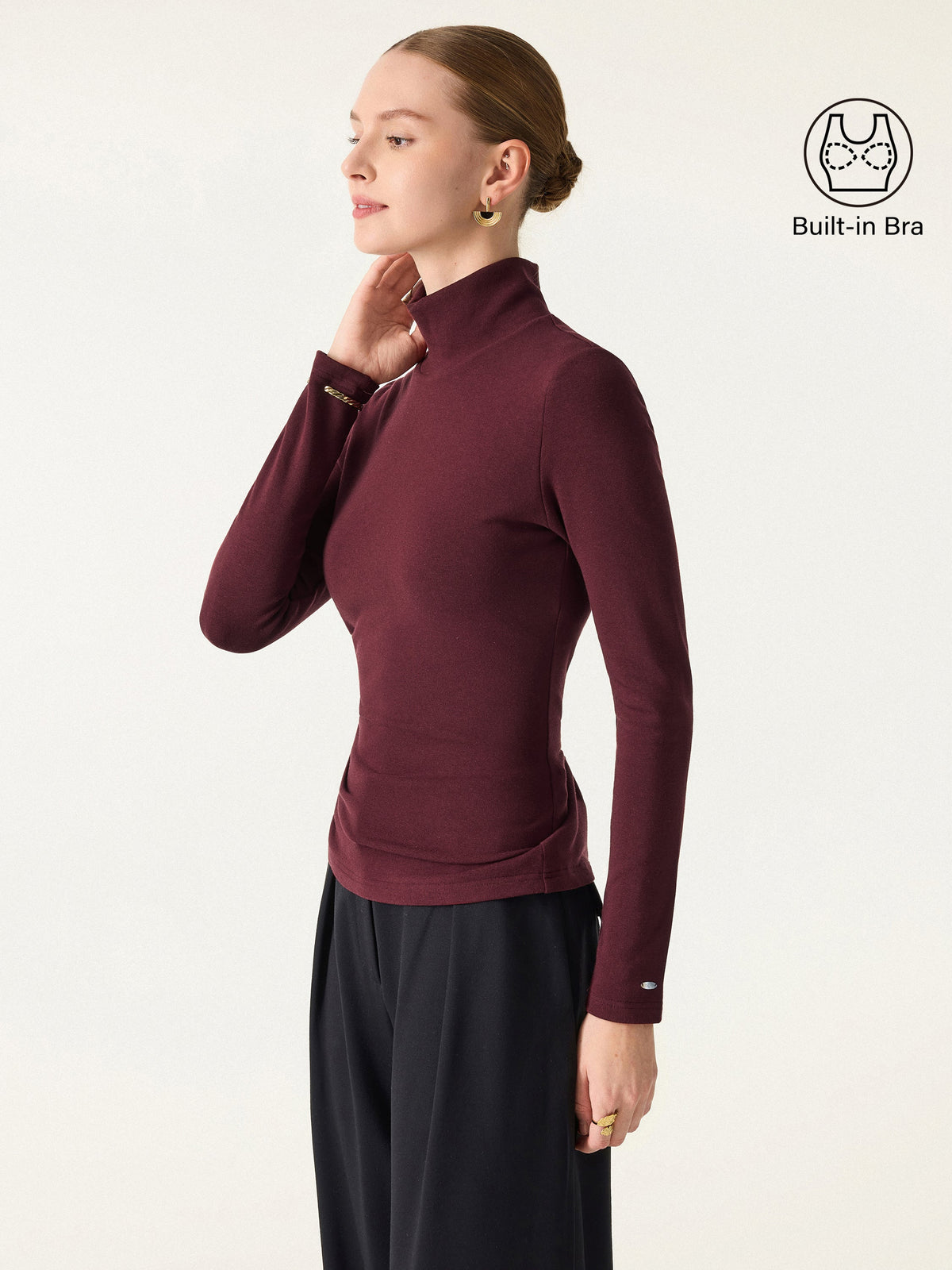 OGLmove Women's ProWarm Turtleneck Long Sleeve Bra Top
