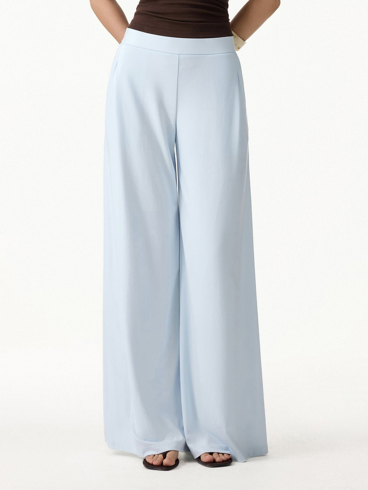 OGLmove Women's Ponte Mid-Rise Wide-Leg Pants with Pockets