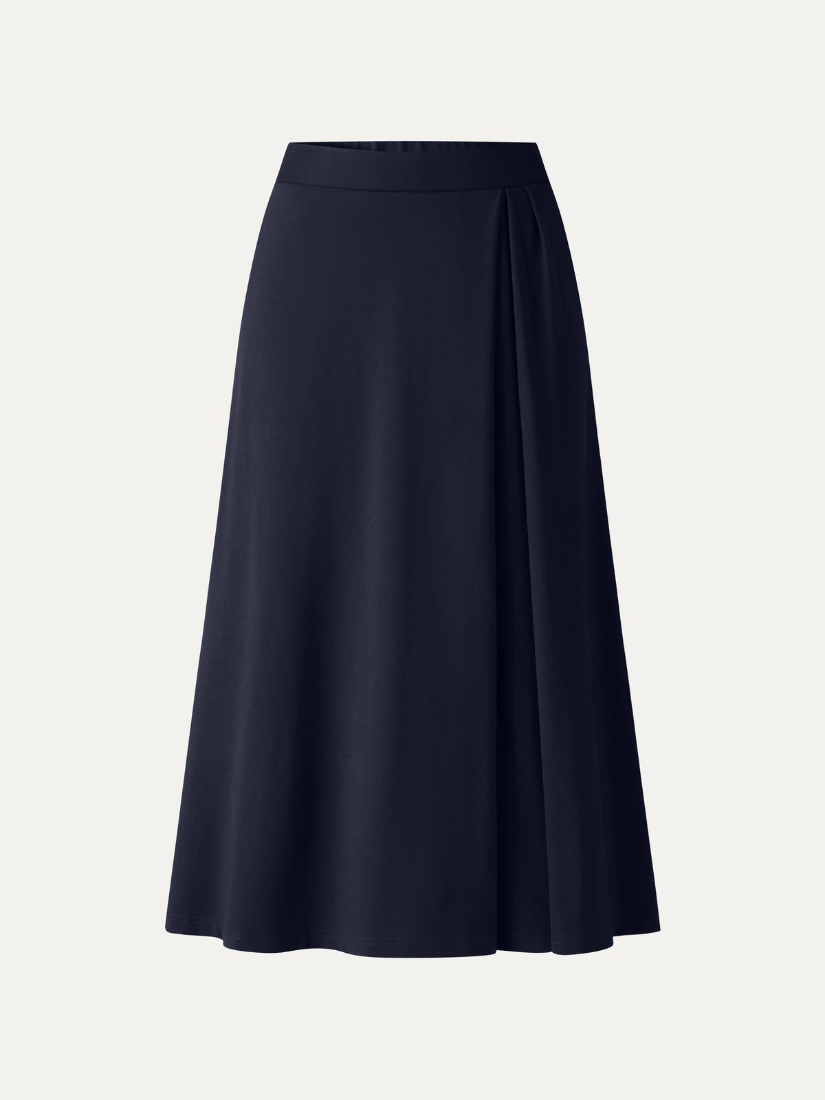 OGLmove Women's Ponte Mid-Rise Tucked A-Line Midi Skirt with Pockets