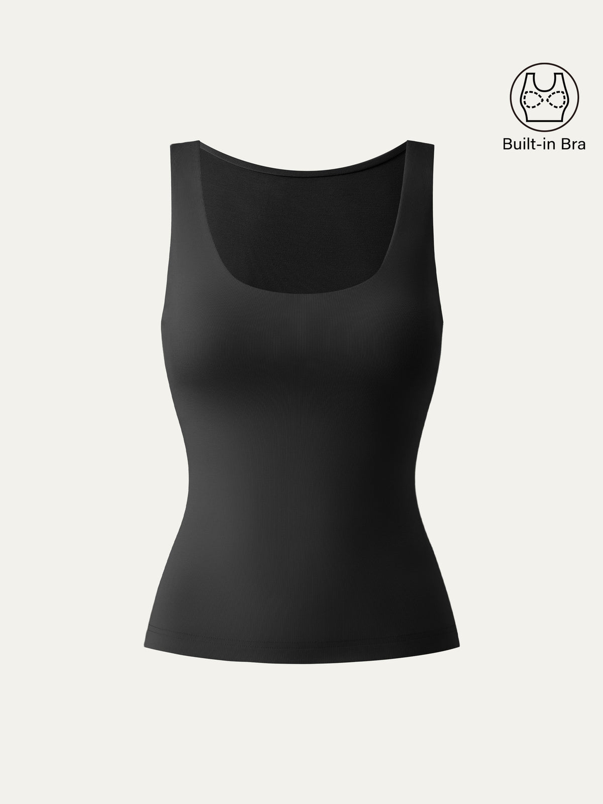 OGLmove Women's Light Cotton Rib U-Neck Airy Bra Tank
