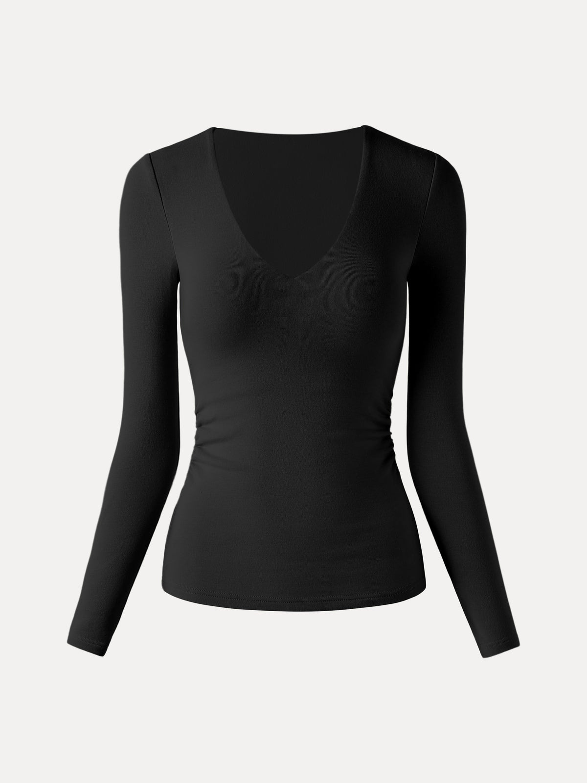 OGLmove Women's Eco-Mousse® V-Neck Long Sleeve Side-Tuck Bra Top