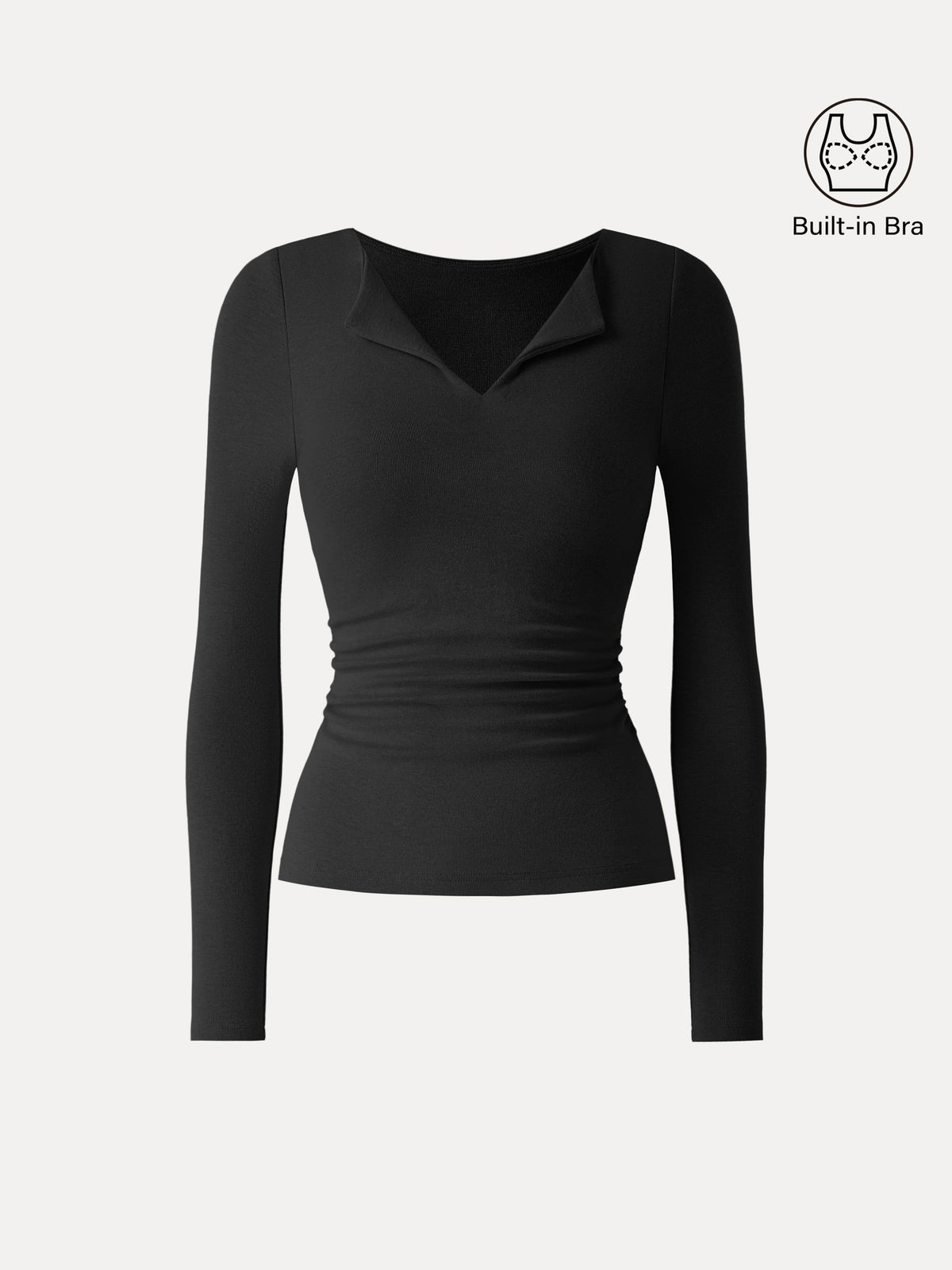 OGLmove Women's Eco-Mousse® Flapped V-Neck Ruched Bra Top