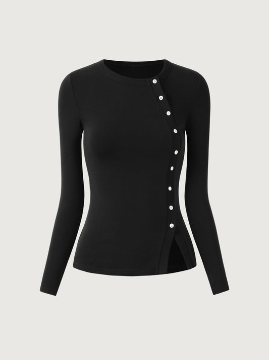 OGLmove Women's Eco-Mousse ProWarm Asymmetrical Placket Top