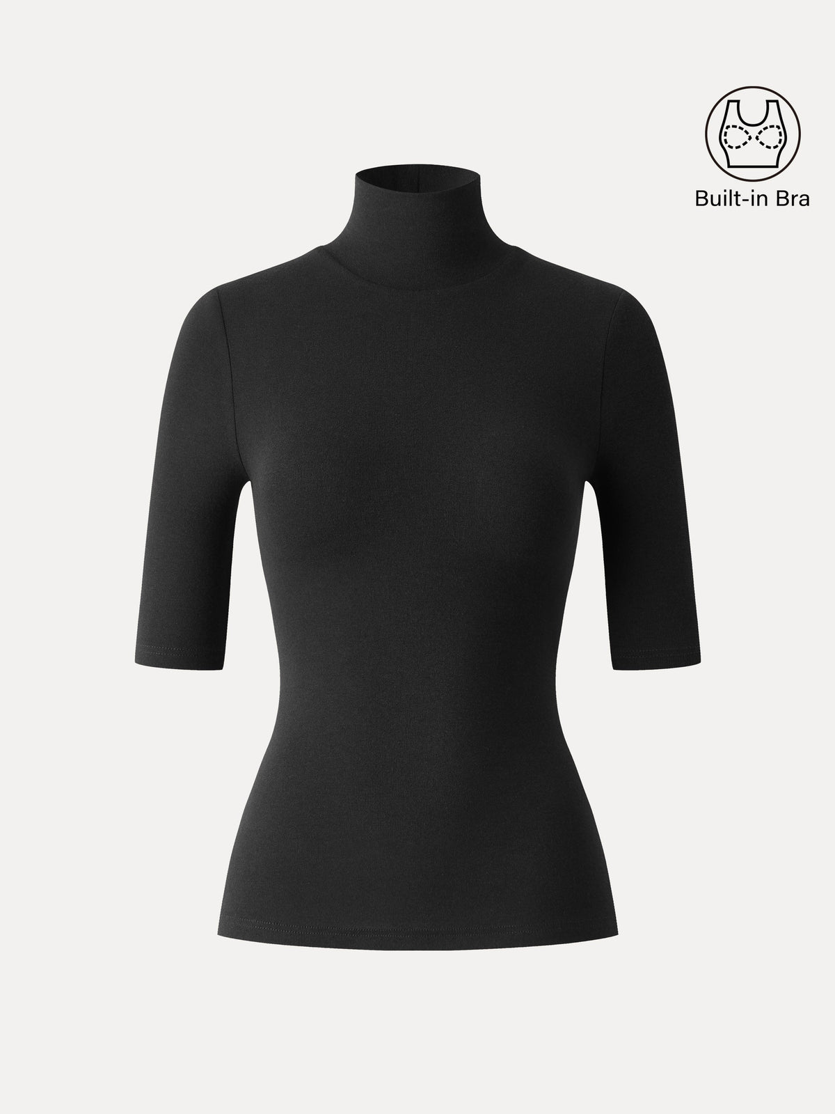 OGLmove Women's Turtleneck Elbow Sleeve Bra Top