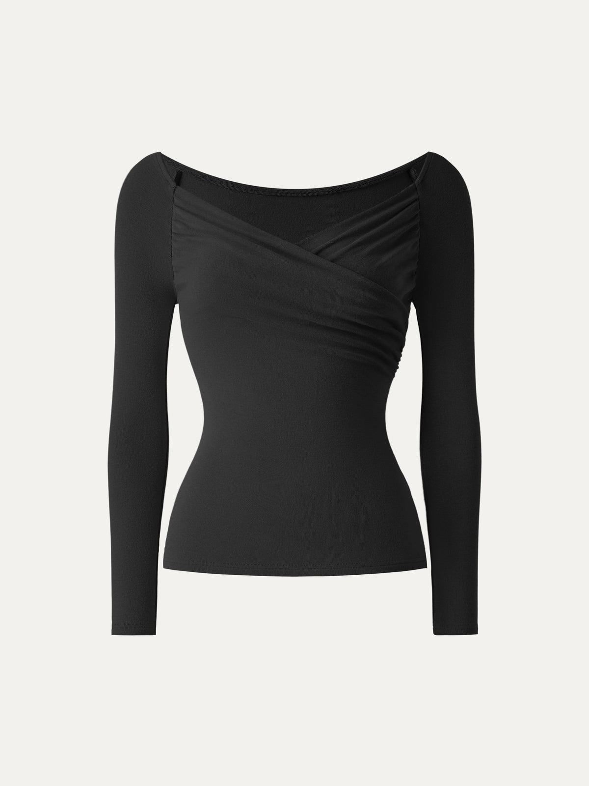 OGLmove Women's LiteWarm Surplice Ruched Long Sleeve Top