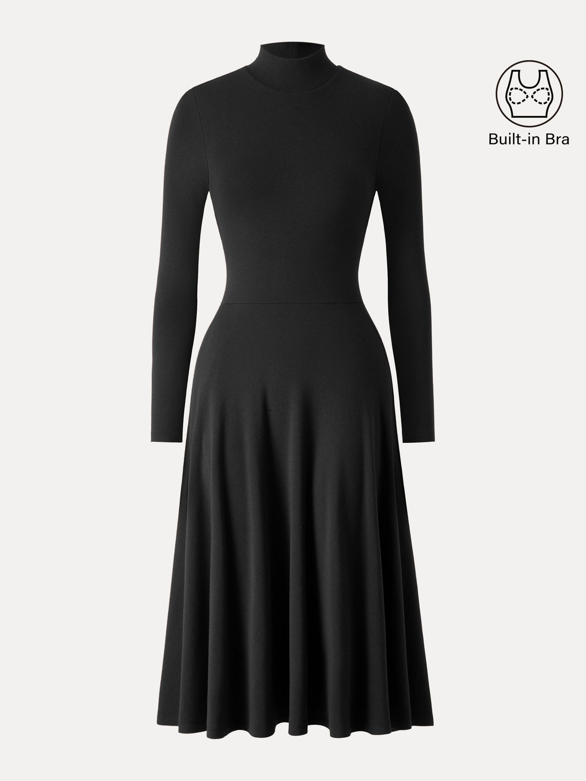 OGLmove Women's Eco-Mousse® ProWarm Mockneck Midi Bra Dress