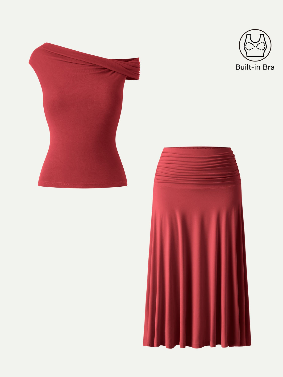 Women's 2-Piece Multi-Wear Brami Top and Midi Skirt Set
