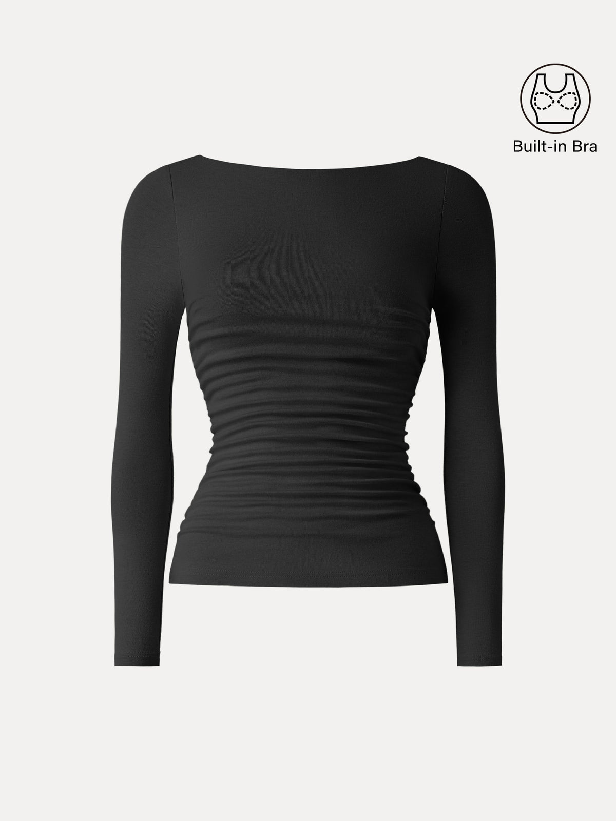 OGLmove Women's Eco-Mousse® Boatneck Ruched Bra Top