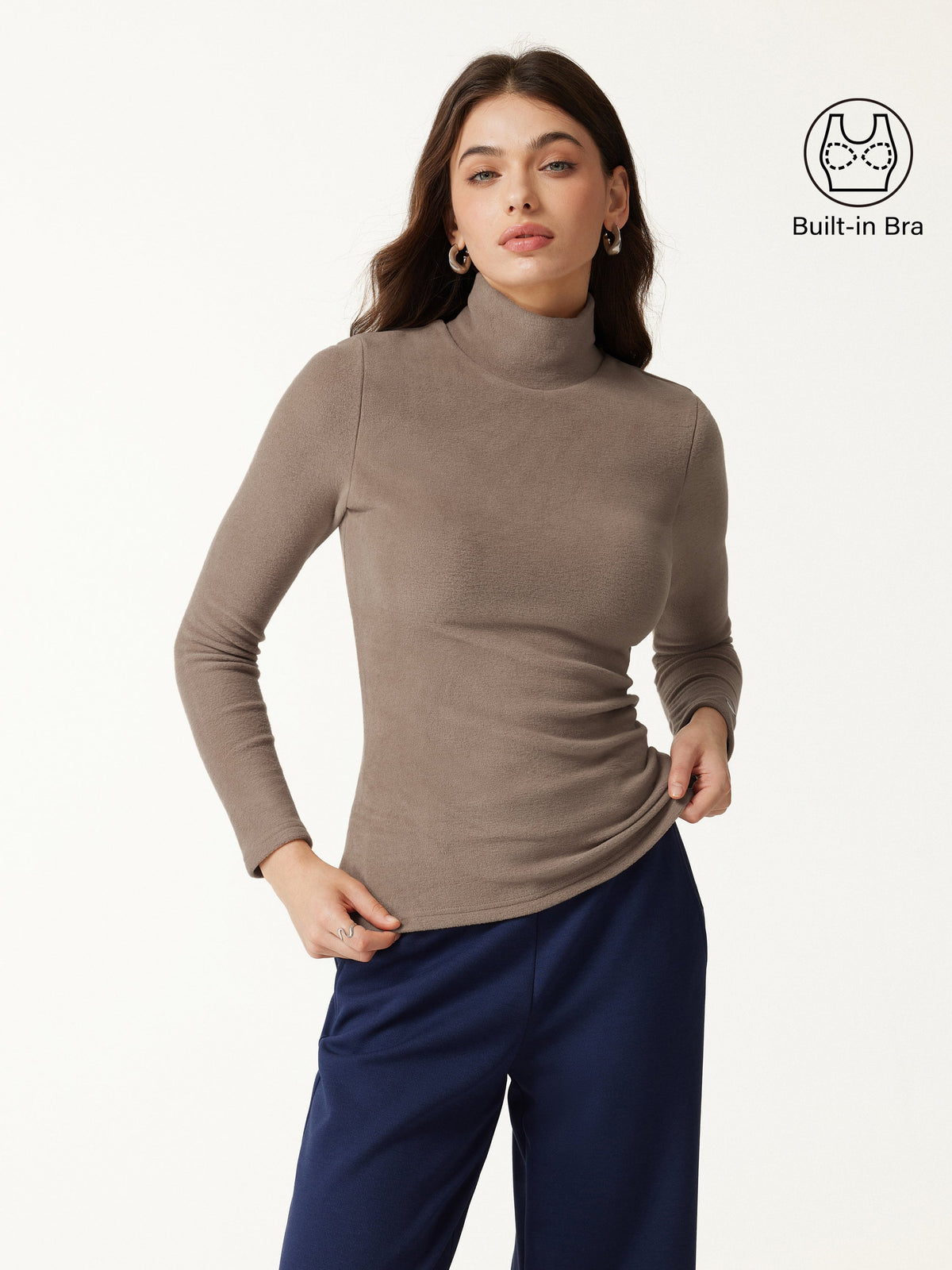 OGLmove Women's MaxWarm Turtleneck Long Sleeve Bra Top