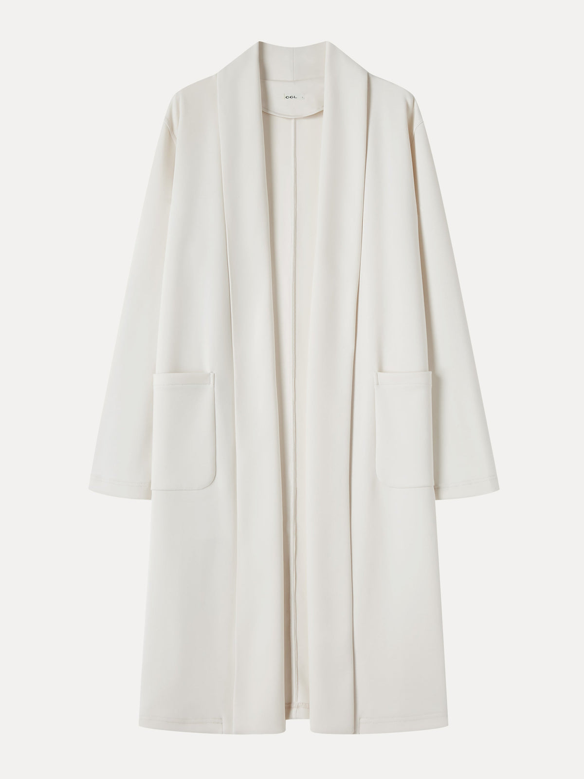 OGLmove Women's Modal Spacer Knit Shawl Collar Pocketed Long Cardigan