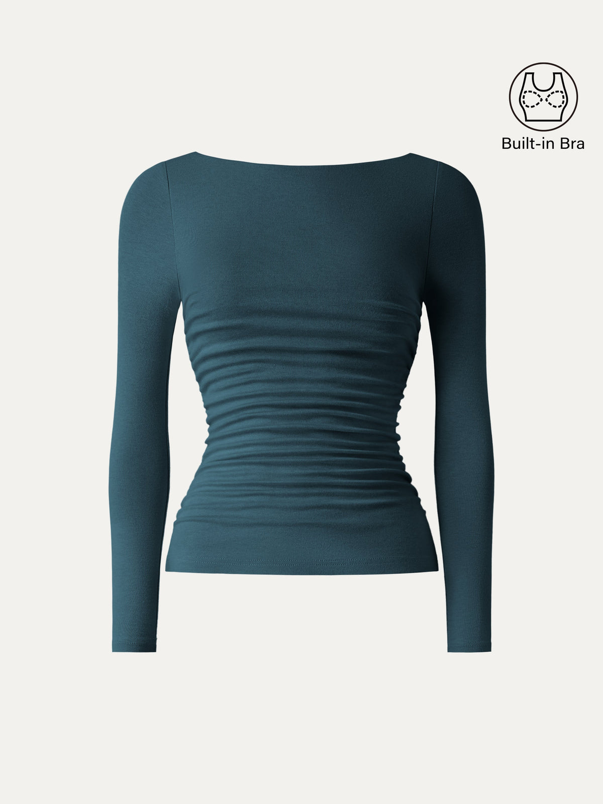 OGLmove Women's Eco-Mousse® Boatneck Ruched Bra Top