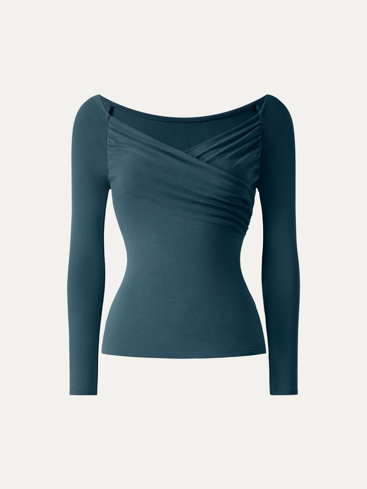 OGLmove Women's LiteWarm Surplice Ruched Long Sleeve Top