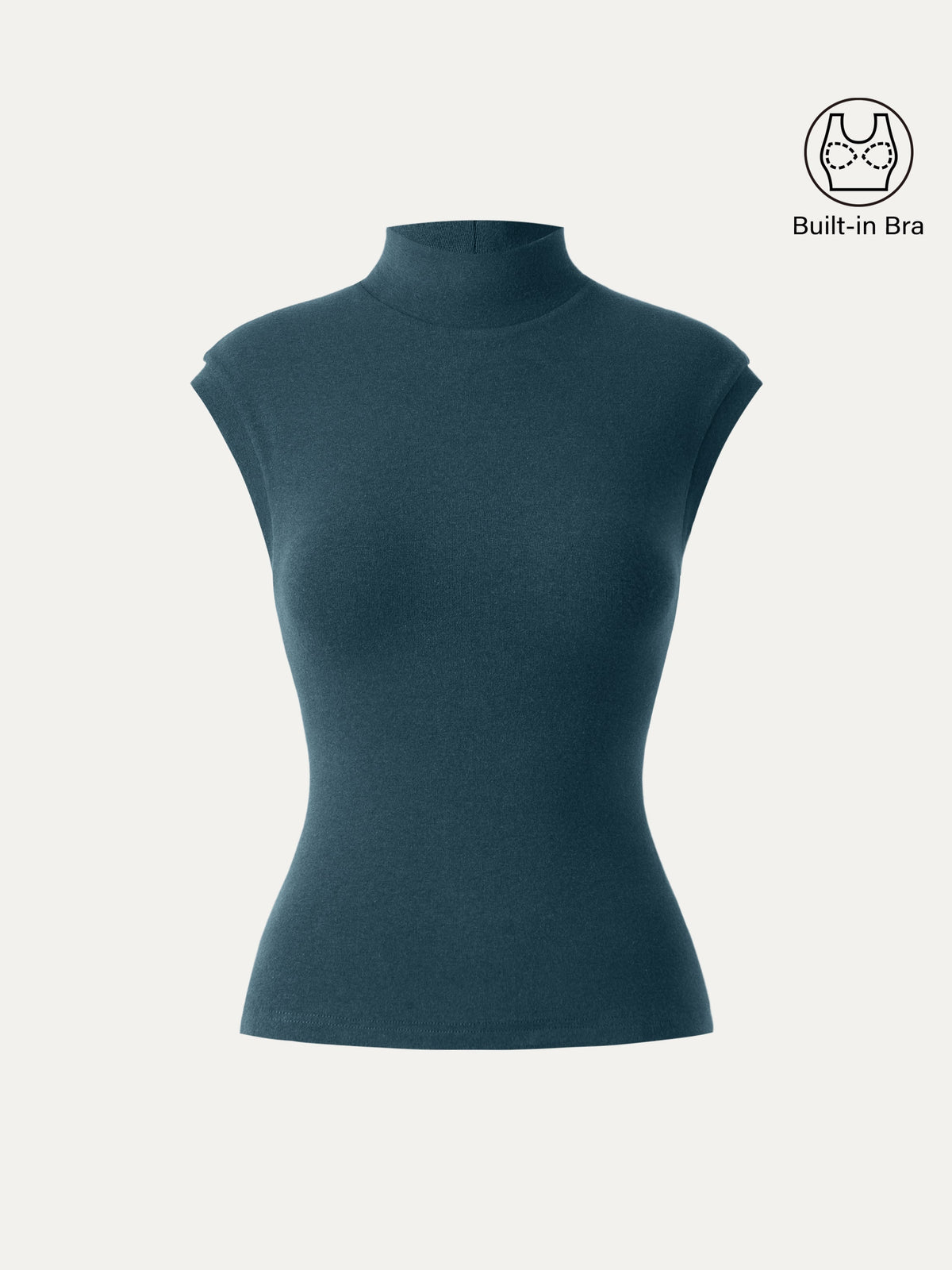 OGLmove Women's Mock Neck Cap Sleeve Brami Top