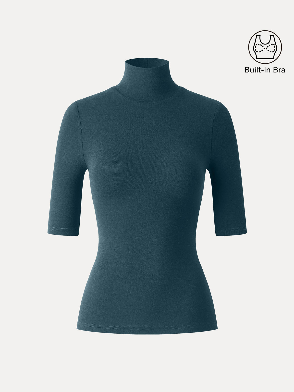 OGLmove Women's Eco-Mousse® Turtleneck Elbow Sleeve Bra Top