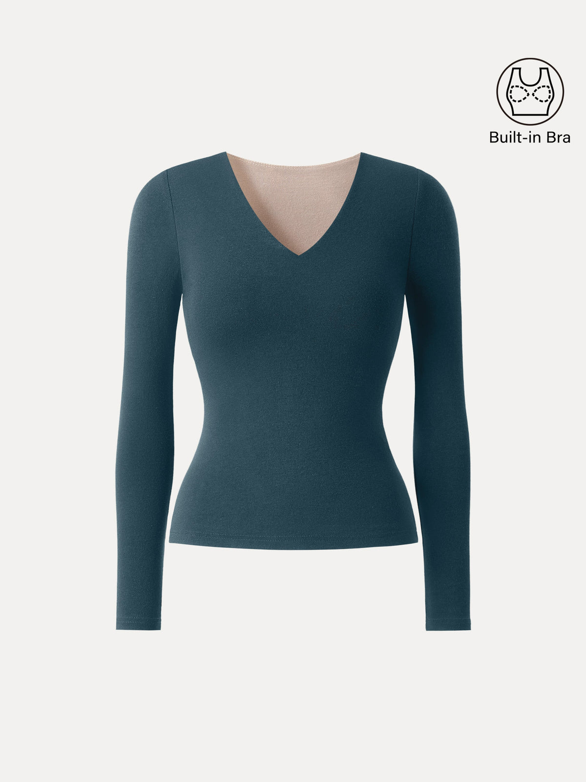 OGLmove Women's Eco-Mousse® V-Neck Long Sleeve Bra Top
