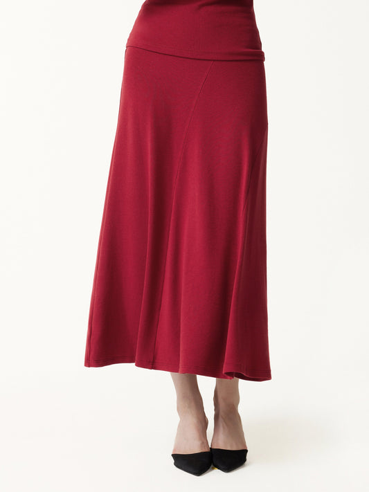 OGLmove Women's Eco-Mousse Curved-Seam A-Line Midi Skirt