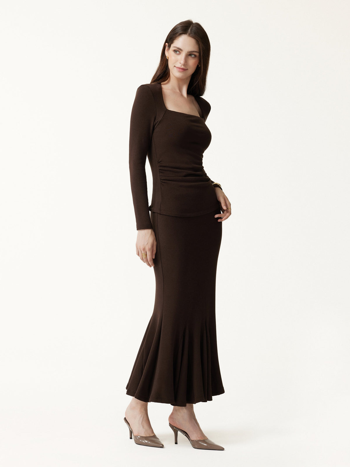 OGLmove Women's Eco-Mousse® Trapeze Neck Bra Top and Skirt Set
