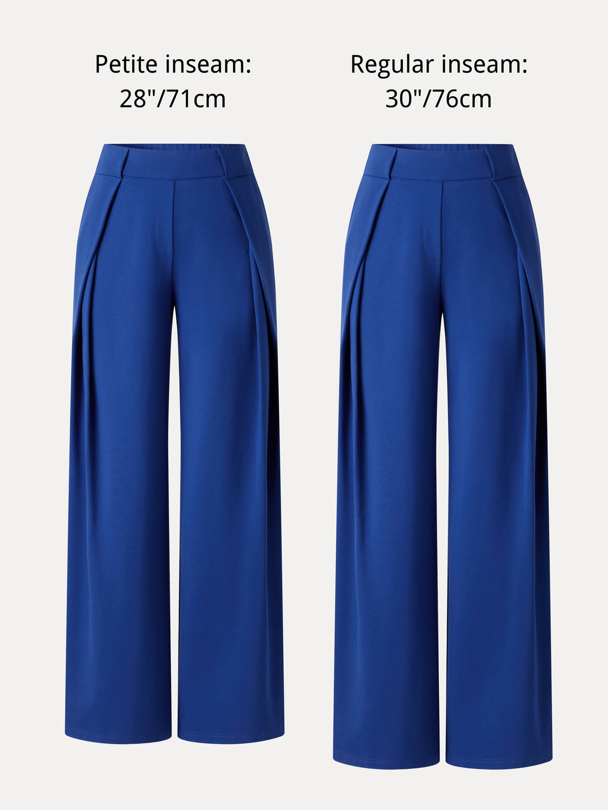 OGLmove Women's Ponte Mid-Rise Wide-Leg Tuck Pants with Pockets