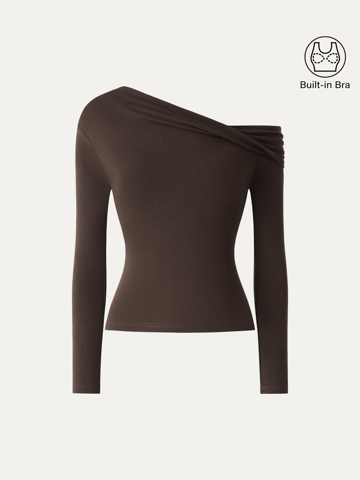 OGLmove Women's Eco-Mousse Convertible Neck Long Sleeve Bra Top