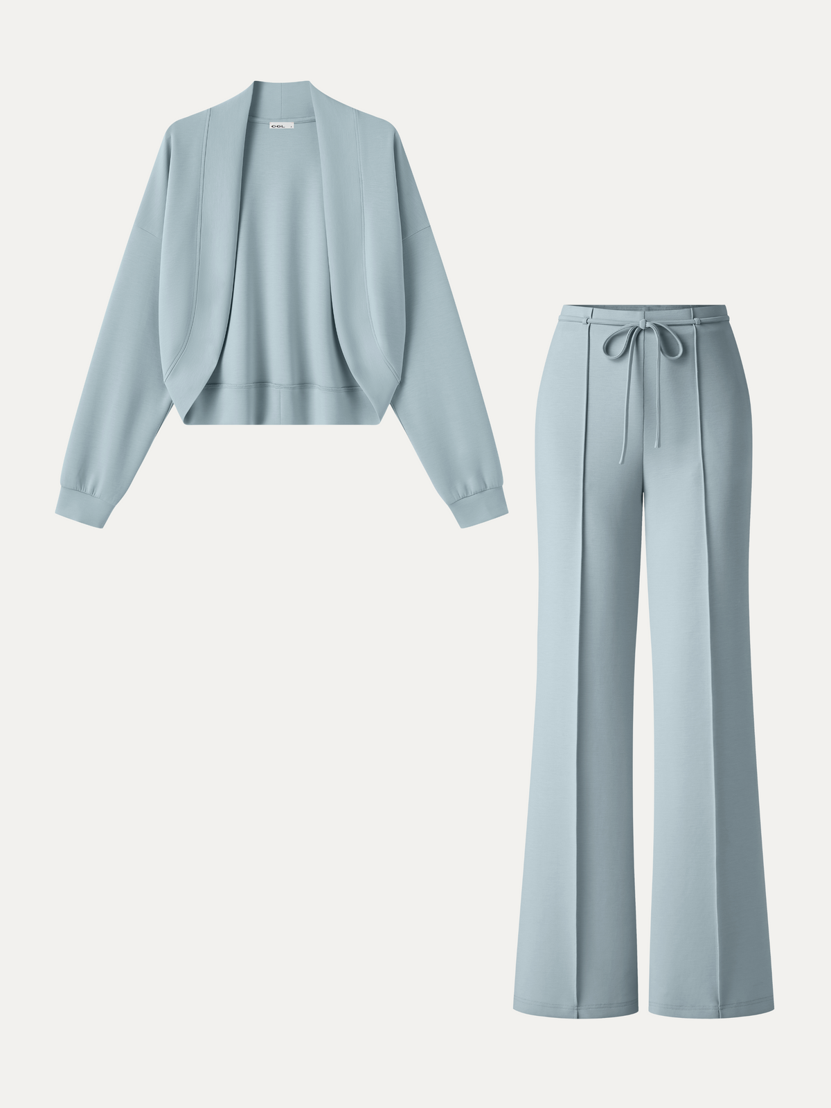 OGLmove Women's Cardigan & High-Rise Flare Pants 2-Piece Set