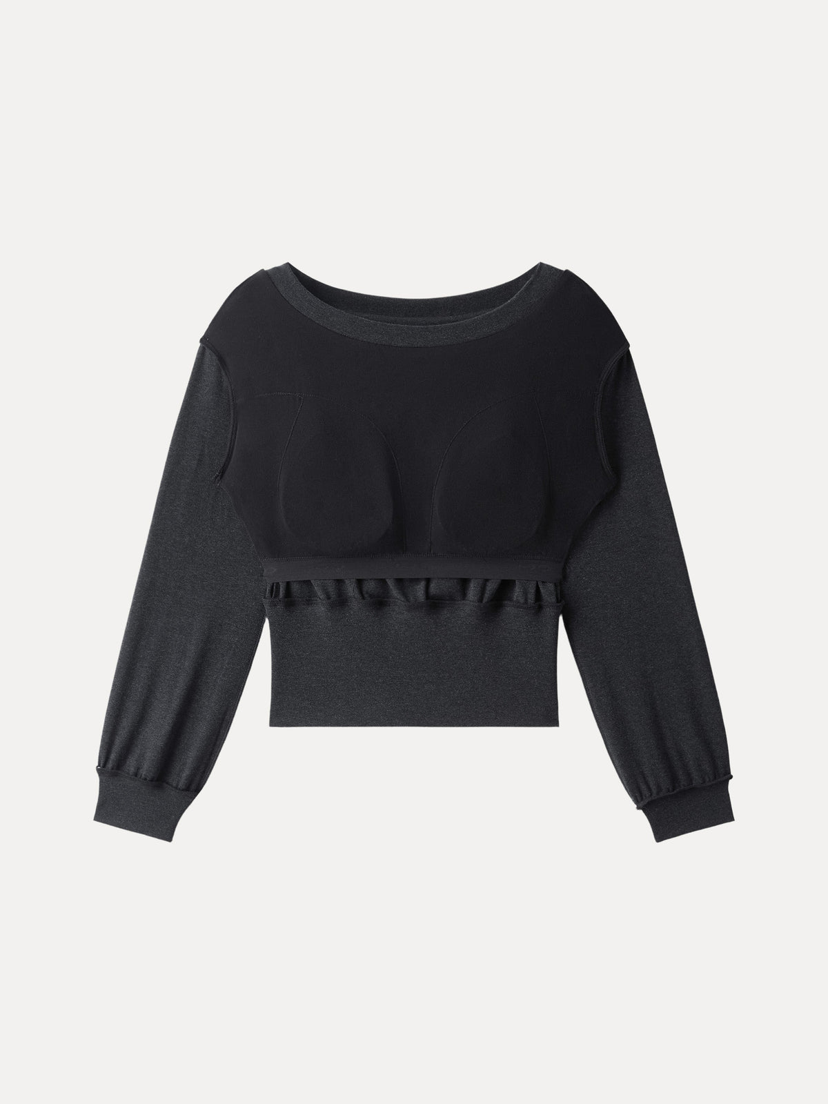 OGLmove Women's Wool Blend Boatneck Long Sleeve Bra Top